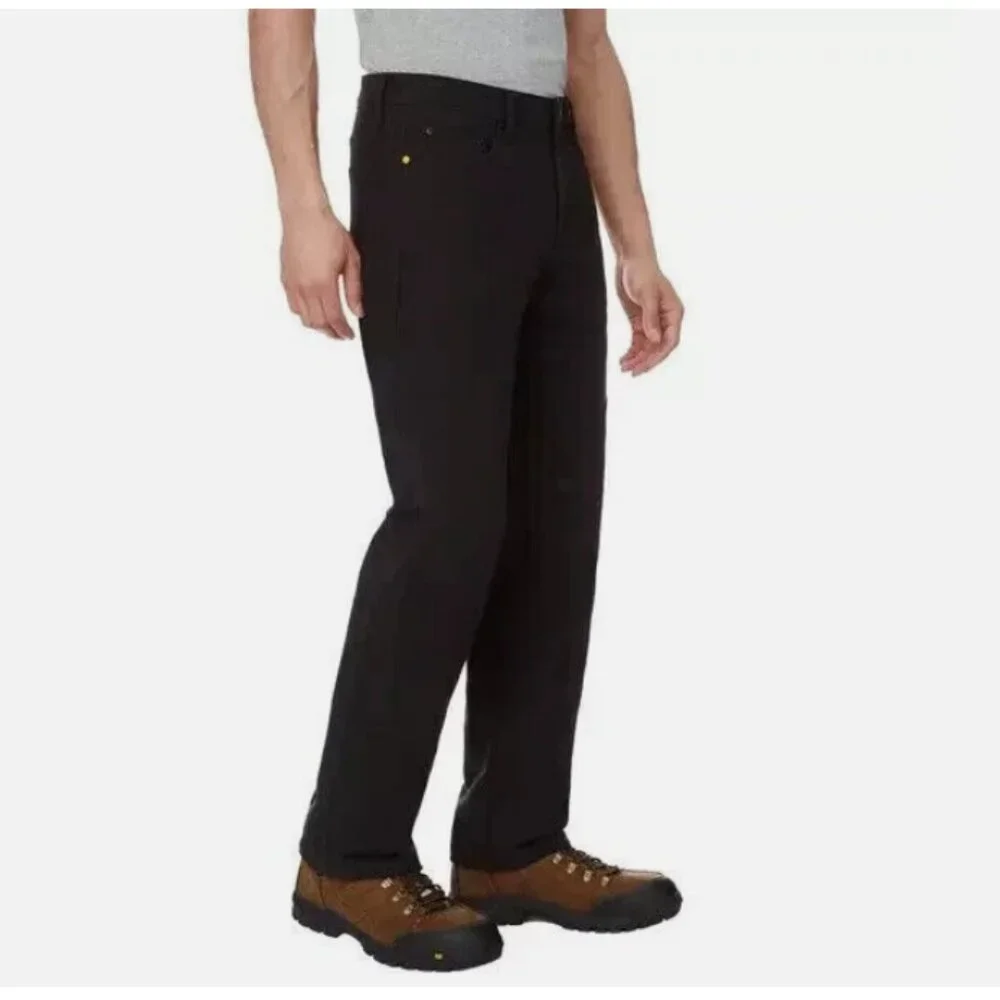Cat Men's Fleece Lined Canavas Pant Black